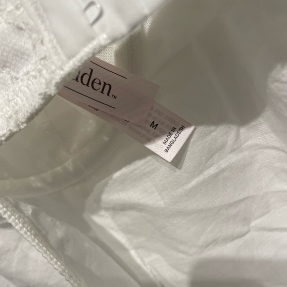 Auden Women's Woven Cotton Lingerie Babydoll Dress White Medium NWT - Picture 3 of 4